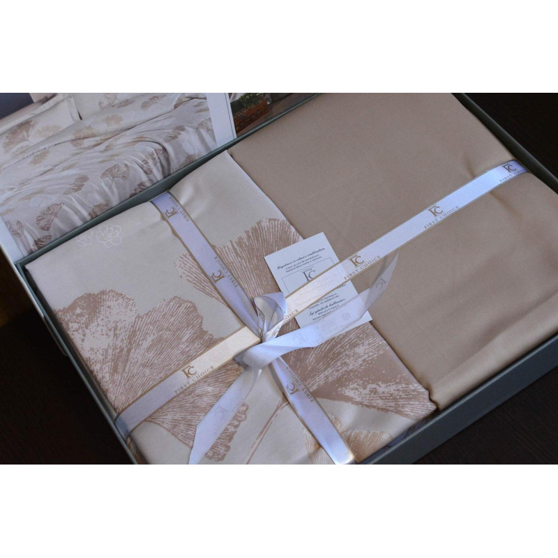 Комплект постільної білизни First Choice Sofira Beige, сатин