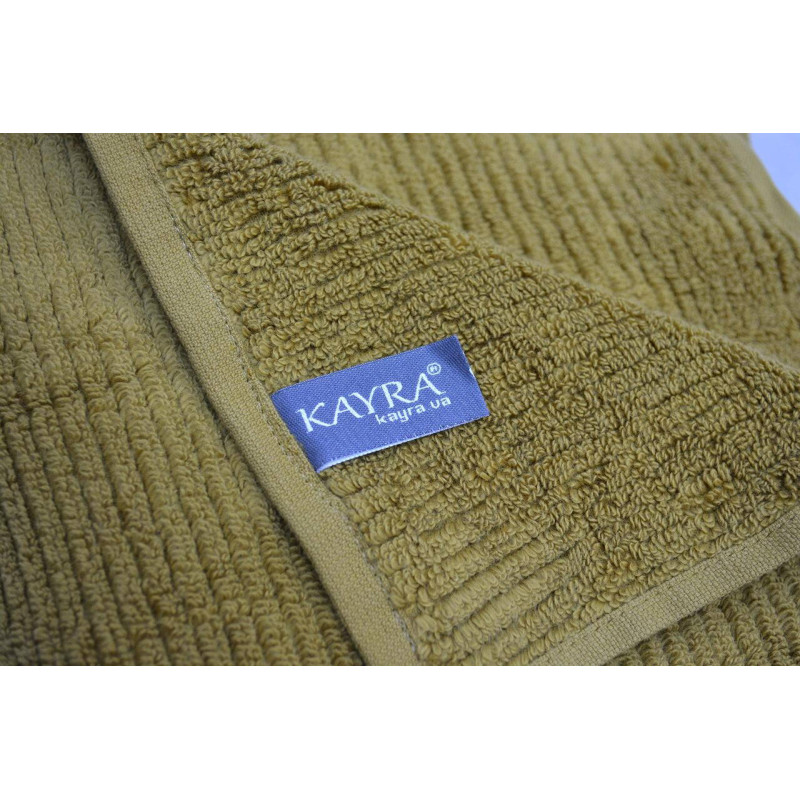 Банний махровий рушник Kayra 70х140 см гірчичного кольору