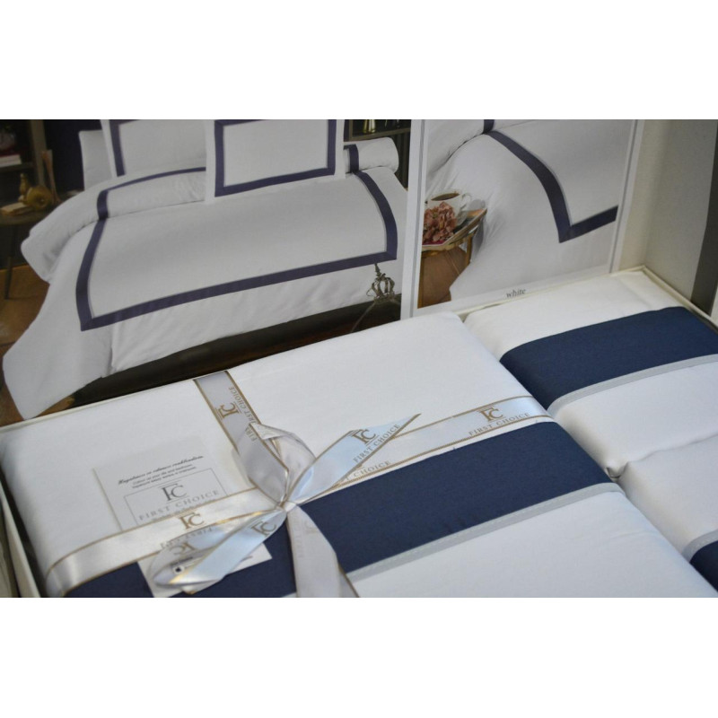 Комплект постільної білизни First Choice Deluxe Satin євро білий