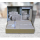 Комплект постільної білизни First Choice Jacquard Satin євро бежевий