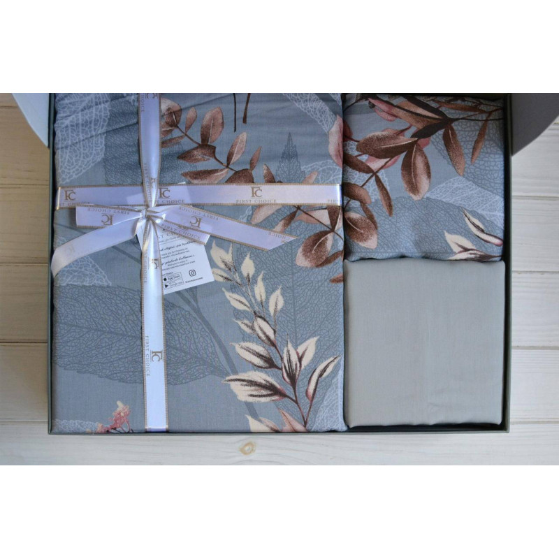 Комплект постільної білизни First Choice Cotton Satin Albert Grey