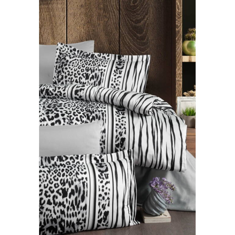 Комплект постільної білизни First Choice Cotton Satin Leopard Black