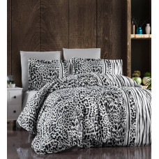 Комплект постільної білизни First Choice Cotton Satin євро Leopard Black