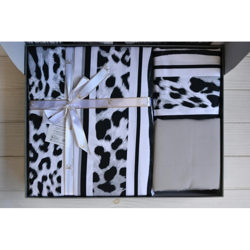 Сімейний комплект постільної білизни First Choice Cotton Satin Leopard