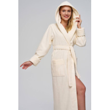 Банний махровий халат Nusa 3879 кремового кольору розміру XL