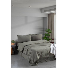 Комплект постільної білизни Sikel Stonewashed Soho з бахромою, євро