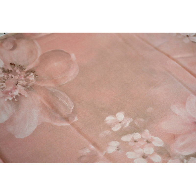 Сімейний комплект постільної білизни TAC Satin Digital Blanche Pembe