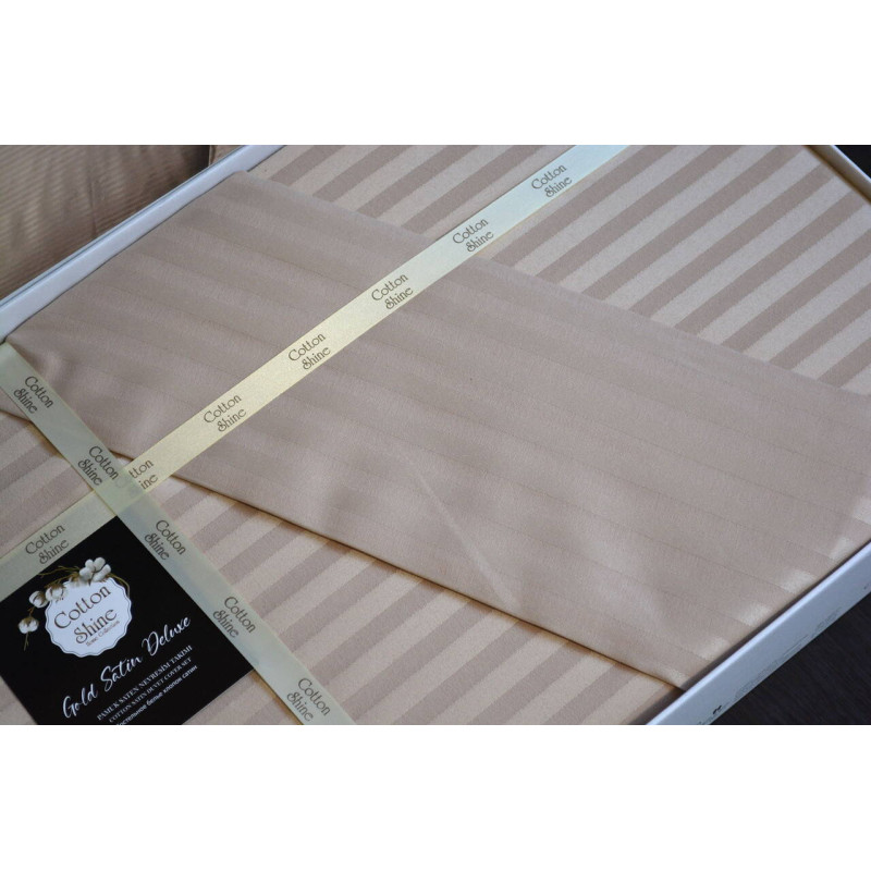Комплект постільної білизни Kayra Cotton Shine Stripe Satin євро