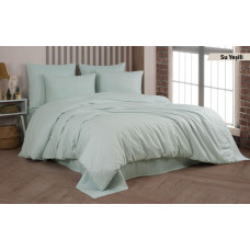Комплект постільної білизни Kayra Cotton Shine Stripe Satin євро м'ята