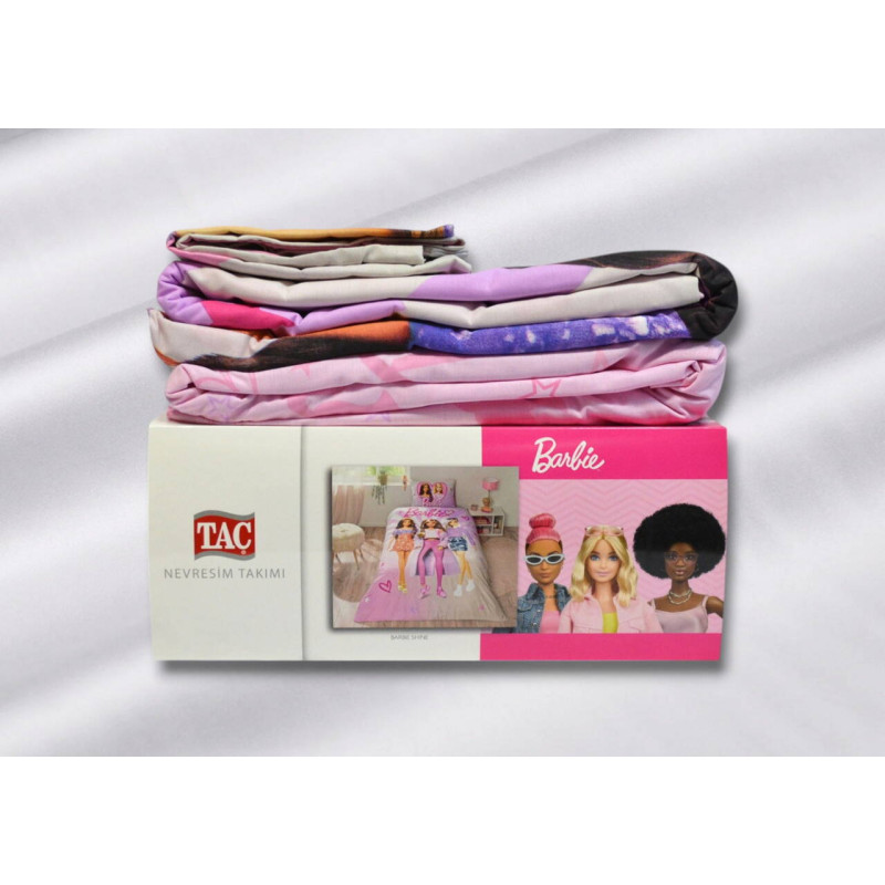 Комплект постільної білизни TAC Barbie Shine полуторний