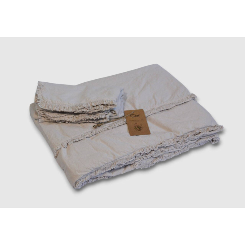 Комплект постільної білизни Sikel Stonewashed Soho з бахромою