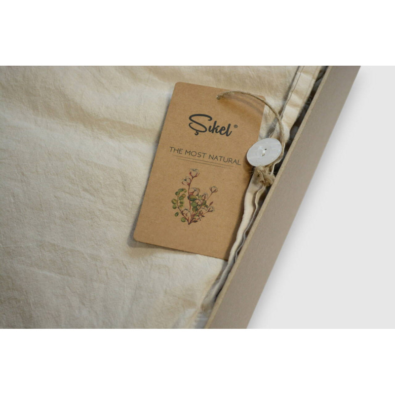 Комплект постільної білизни Sikel Stonewashed Soho євро бежевий