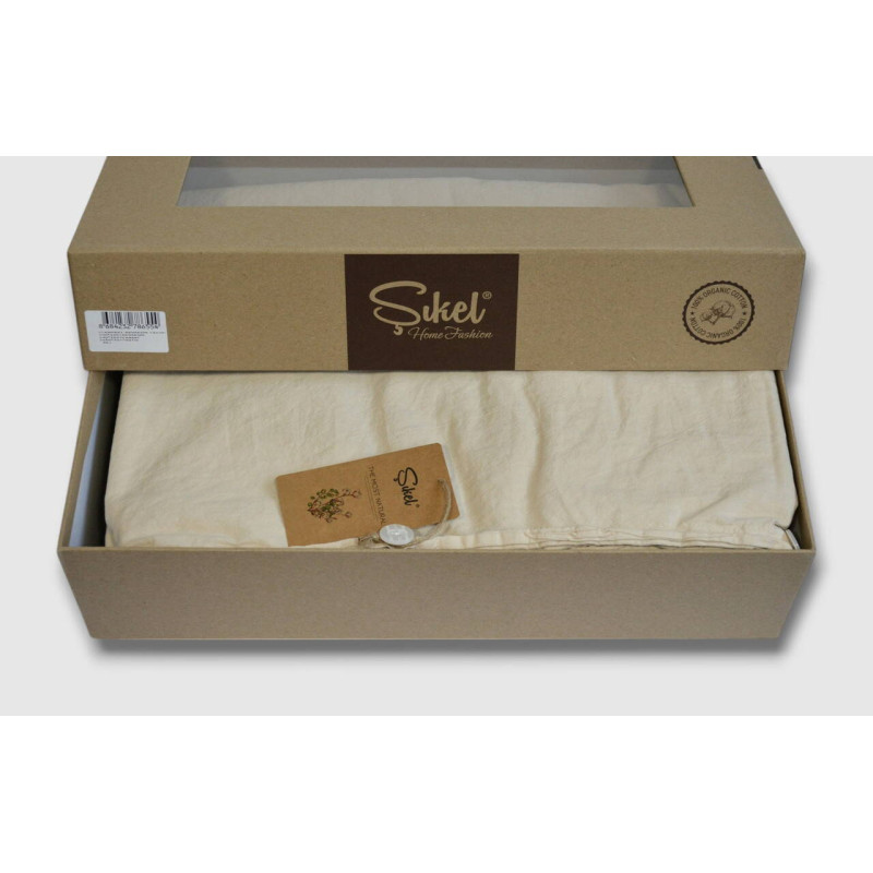 Комплект постільної білизни Sikel Stonewashed Soho євро бежевий