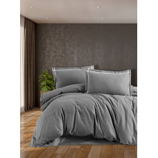 Комплект постільної білизни First Choice Flanel євро сірий