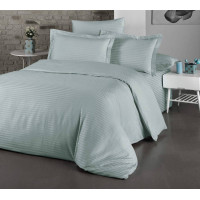Комплект постільної білизни Kayra Cotton Shine Stripe Satin євро сірий