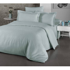 Комплект постільної білизни Kayra Cotton Shine Stripe Satin євро сірий