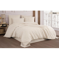 Комплект постільної білизни Cotton Shine Stripe Satin євро кремовий