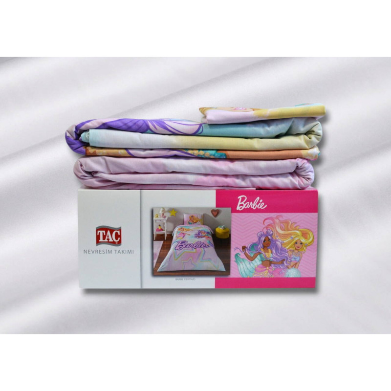 Комплект постільної білизни TAC Disney Barbie Mermaid ранфорс