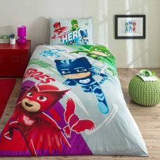 Комплект постільної білизни TAC Disney PJ Masks 1.5-спальний ранфорс