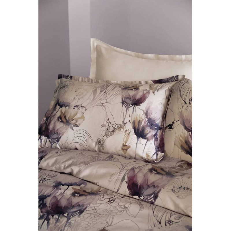 Комплект постільної білизни Issimo Digital Satin євро бежевий