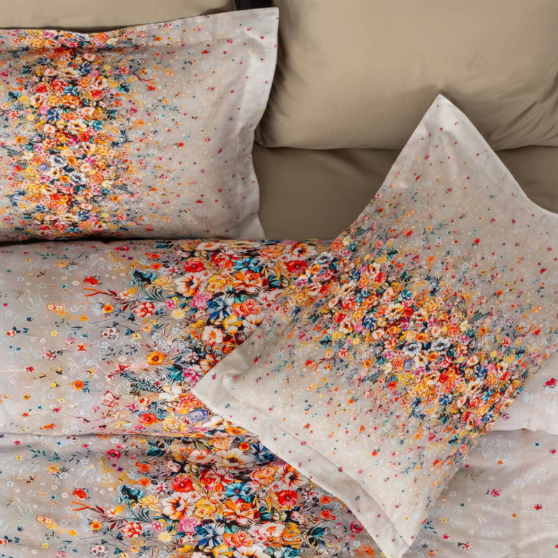 Комплект постільної білизни Prima Casa Digital Satin євро бежевий