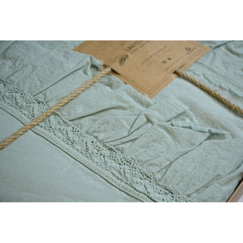 Комплект постільної білизни Limasso Stonewashed Francesca м'ятний
