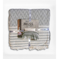 Бавовняне покривало Moss Miray Gri євро розміру з бахромою