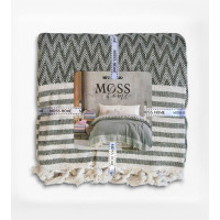 Бавовняне покривало Moss Miray Haki євро розміру з бахромою