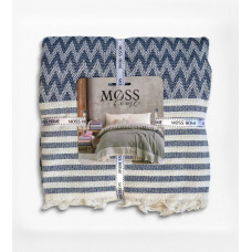 Бавовняне покривало Moss Miray Indigo євро розміру з бахромою