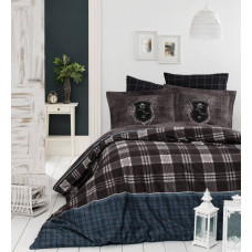 Комплект постільної білизни First Choice Cotton Satin євро коричневий