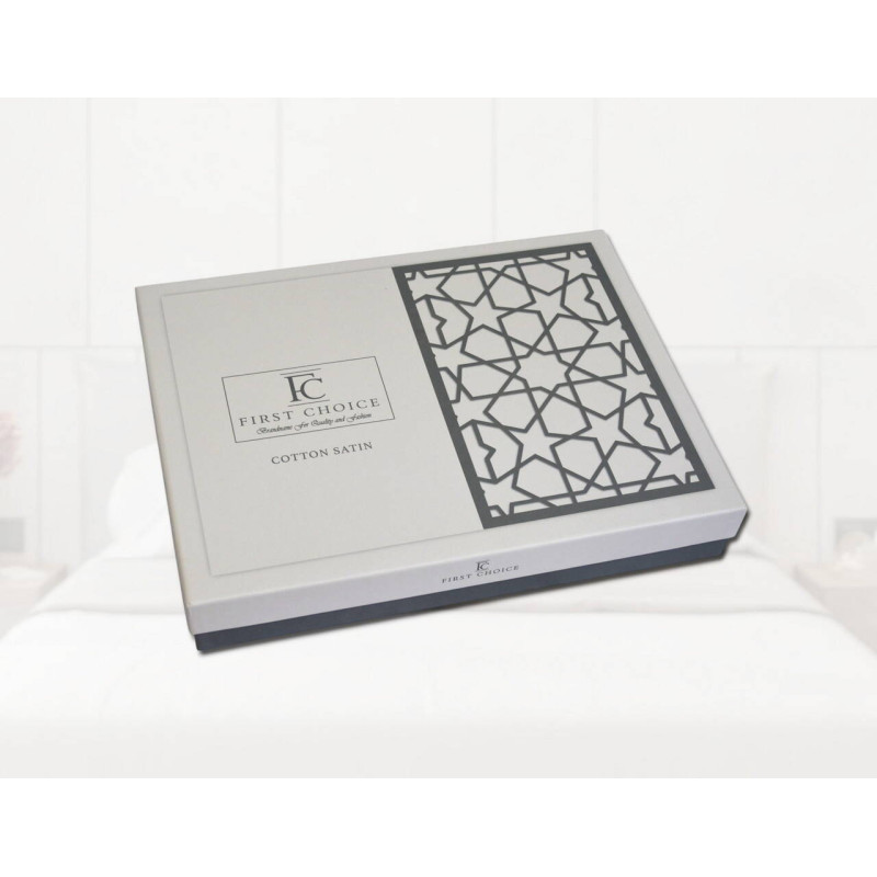 Комплект постільної білизни First Choice Cotton Satin євро коричневий
