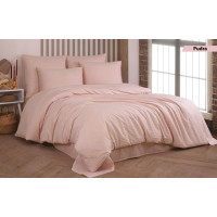 Комплект постільної білизни Kayra Cotton Shine Stripe Satin пудровий