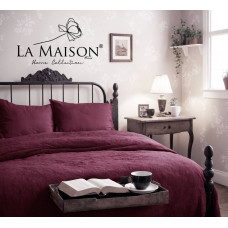 Комплект постільної білизни La Maison Stonewashed євро кольору фуксія