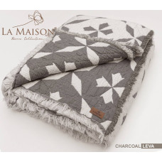 Муслінове покривало La Maison Leva Charcoal євро розміру 220х240 см