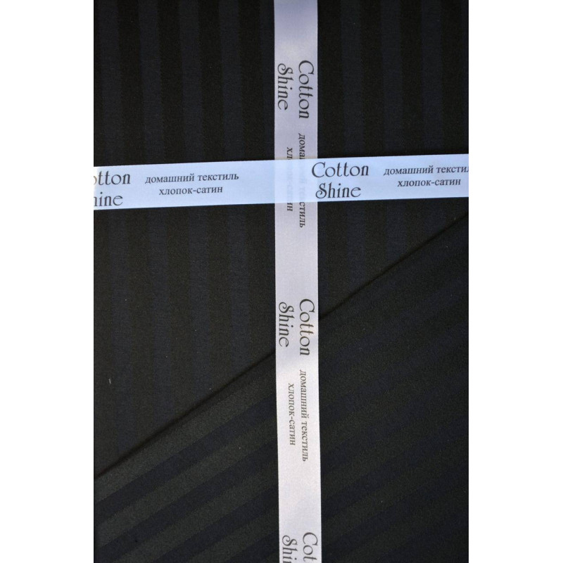 Комплект постільної білизни Cotton Shine Stripe Satin чорний
