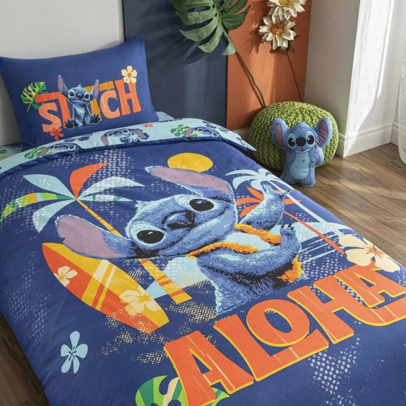 Комплект постільної білизни TAC Disney Stitch Aloha з ранфорсу
