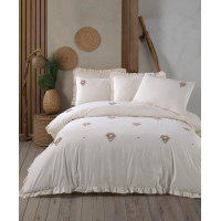 Комплект постільної білизни Saheser Stonewashed Florita Beige євро