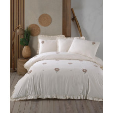 Комплект постільної білизни Saheser Stonewashed Florita Beige євро