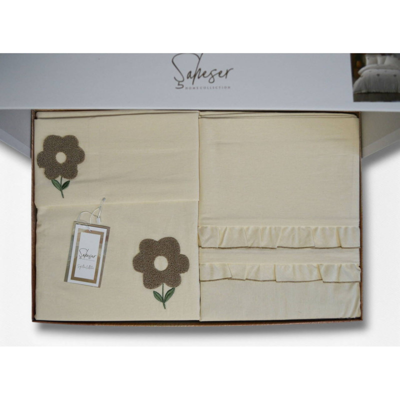 Комплект постільної білизни Saheser Stonewashed Florita Beige