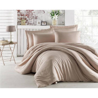 Комплект постільної білизни Charlotte Stripe Satin євро капучино