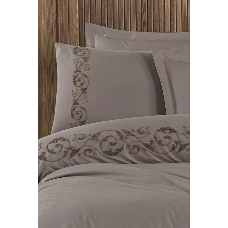 Комплект постільної білизни Maribor Elegance Poplin євро коричневий