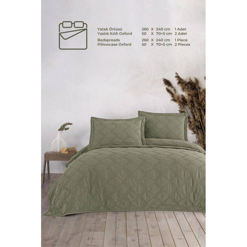 Бавовняне покривало Maribor Natural Creations 240х260 см зелене