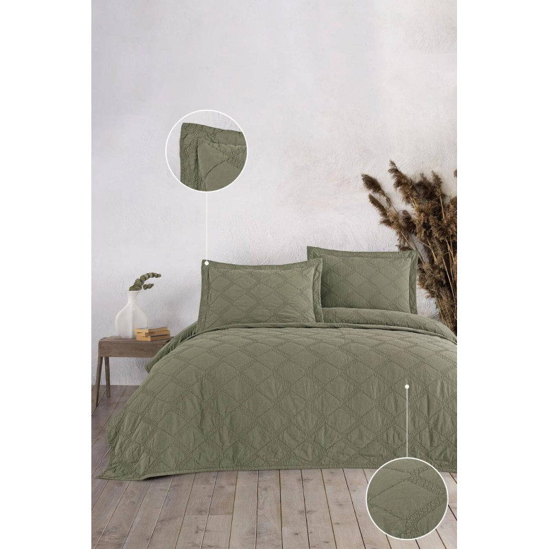 Бавовняне покривало Maribor Natural Creations 240х260 см зелене