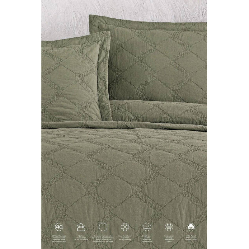 Бавовняне покривало Maribor Natural Creations 240х260 см зелене