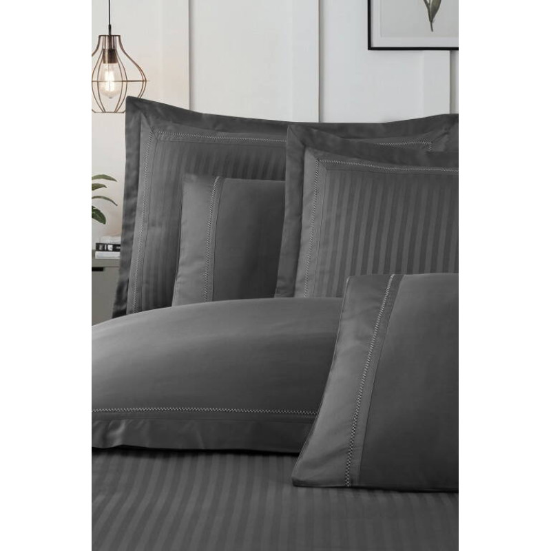 Комплект постільної білизни La Romano Mona Premium Satin євро сірий