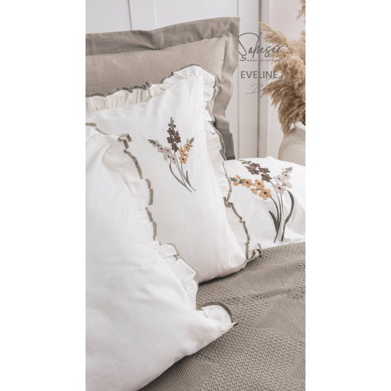 Комплект постільної білизни Saheser Eveline Stonewashed євро бежевий