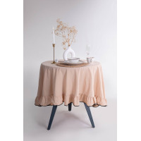Round tablecloth LIMASSO Exclusive Essualte made of boiled cotton, 160 cm