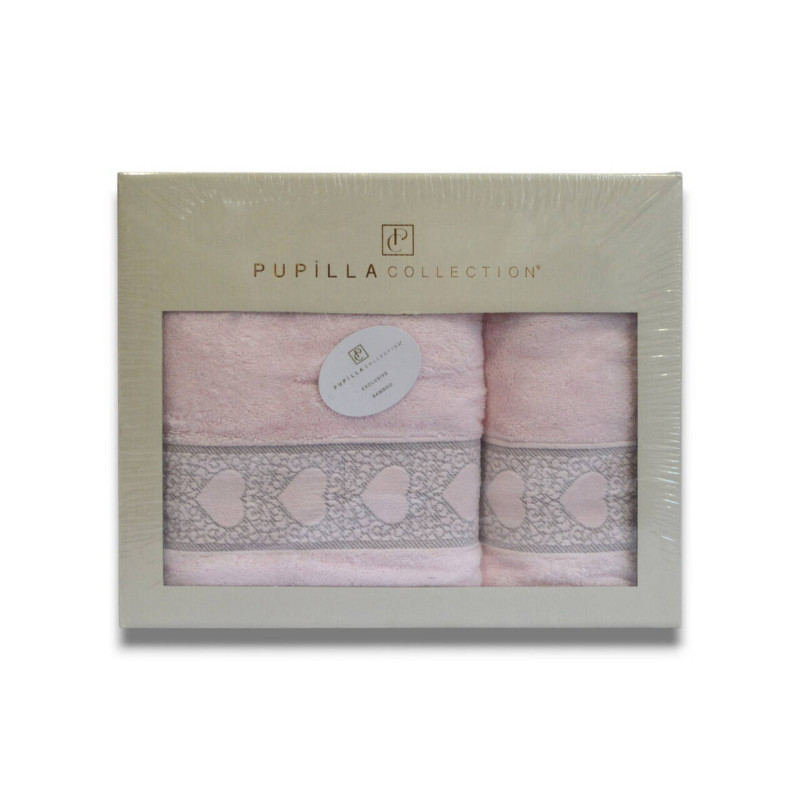 Набір бамбукових рушників Pupilla Love 2 шт. Pembe