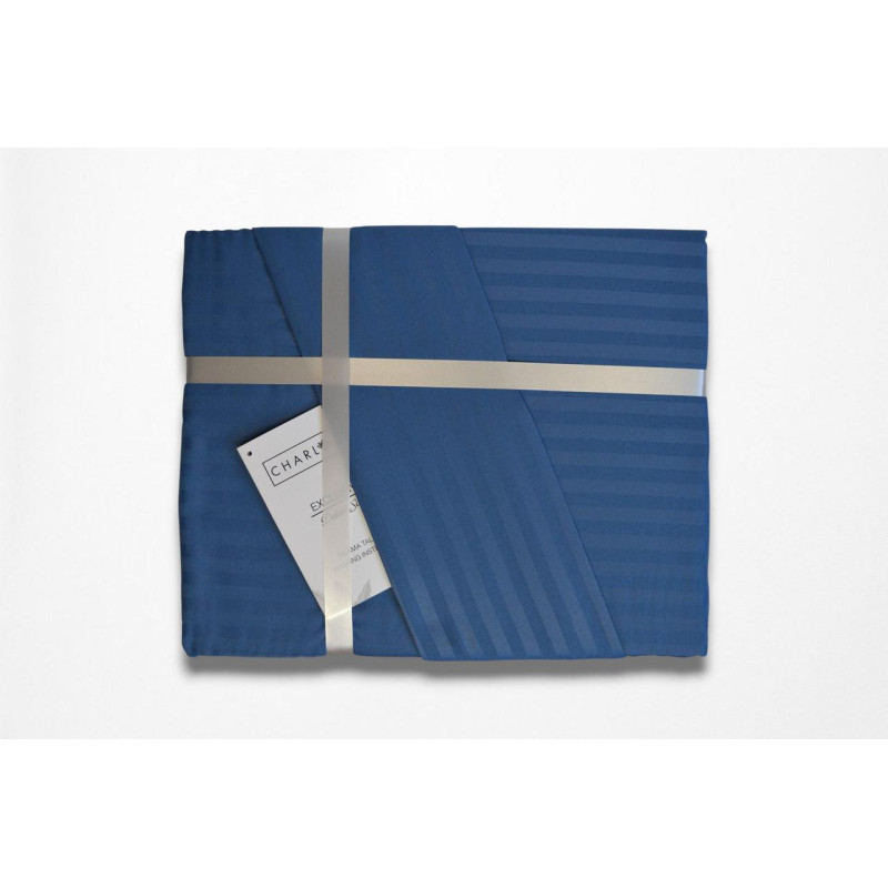Комплект постільної білизни Charlotte Stripe Satin євро на резинці