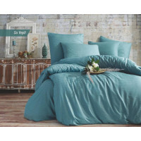 Комплект постільної білизни Charlotte Stripe Satin євро на резинці